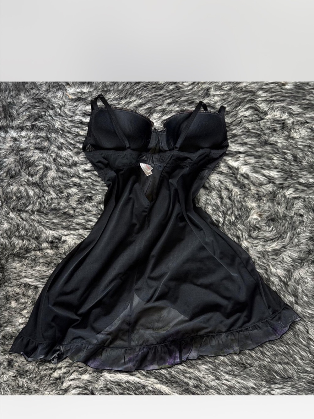 Gilligan & O'Malley Black Lace-Trim Chemise - Picture 3 of 4